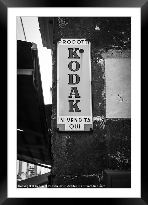 Kodak. A Moment Framed Mounted Print by George Davidson