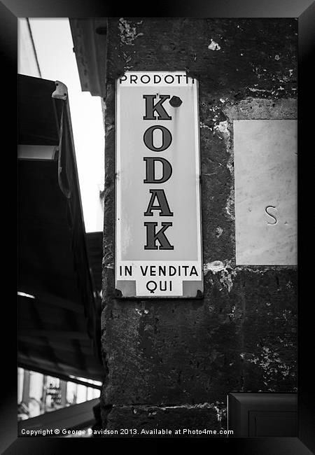 Kodak. A Moment Framed Print by George Davidson