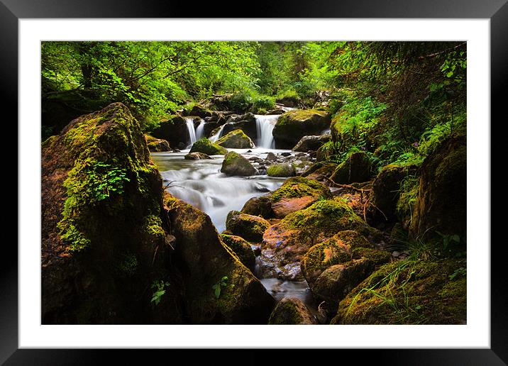 Alpine Falls Framed Mounted Print by David Hare