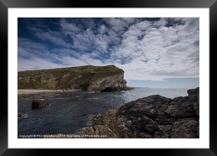 Pondfields Cliffs Framed Mounted Print by Phil Wareham