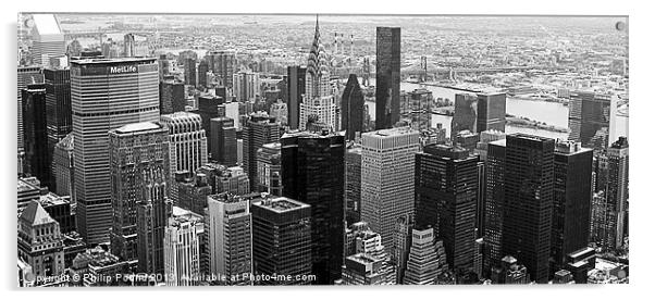 Manhattan New York Panorama Acrylic by Philip Pound