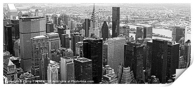 Manhattan New York Panorama Print by Philip Pound