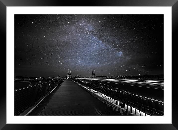 Twin Sails Bridge under the Milky Way Framed Mounted Print by Daniel Rose