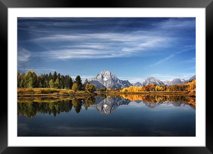 Oxbow Reflections Framed Mounted Print by Dennis Hirning