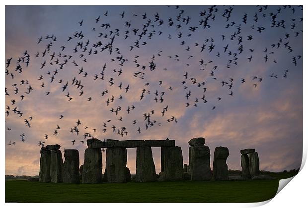 Stonehenge at sunset Print by mike fendt