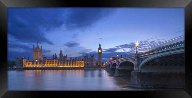 Westminster  Bridge HDR Framed Print by David French