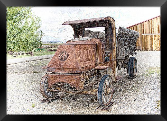 Retired Grain Truck Framed Print by Dennis Hirning