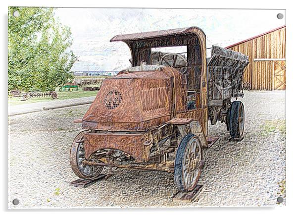 Retired Grain Truck Acrylic by Dennis Hirning