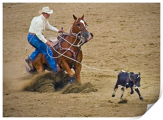 Calf Roper Print by Dennis Hirning