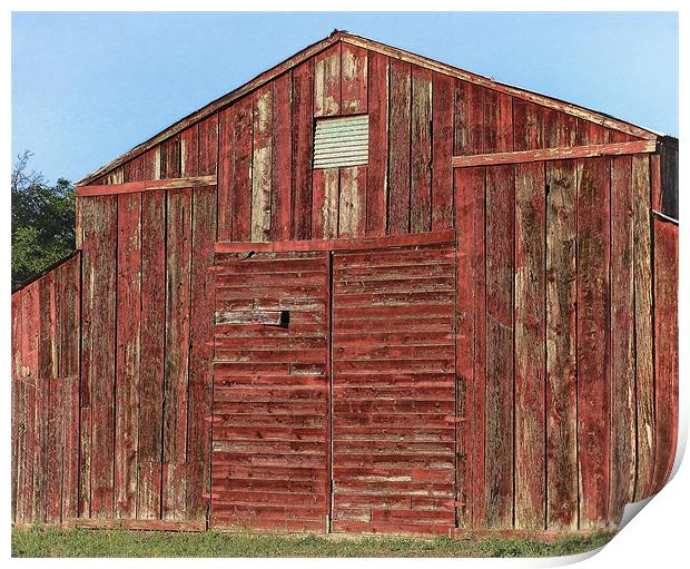 Red Barn Print by Mary Lane