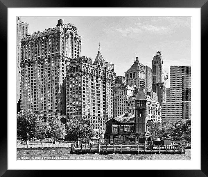 Manhattan Pier A New York Framed Mounted Print by Philip Pound