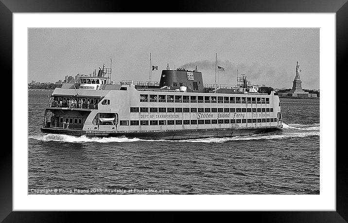 Staten Island Ferry New York Framed Mounted Print by Philip Pound