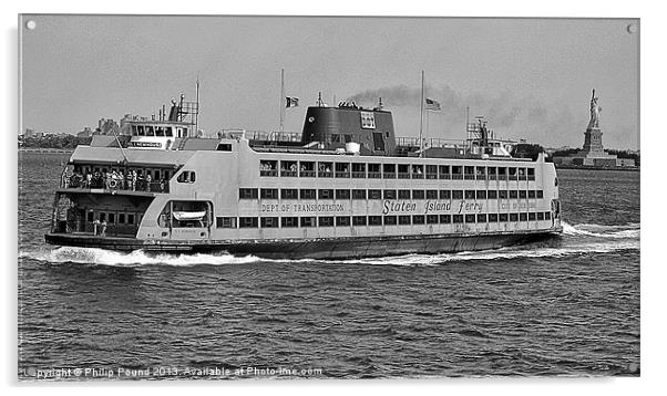 Staten Island Ferry New York Acrylic by Philip Pound