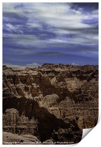 Across the Badlands Print by Judy Hall-Folde