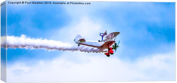 Southport Airshow Wingwalker Canvas Print by Paul Madden