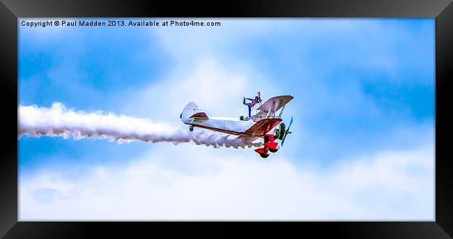 Southport Airshow Wingwalker Framed Print by Paul Madden