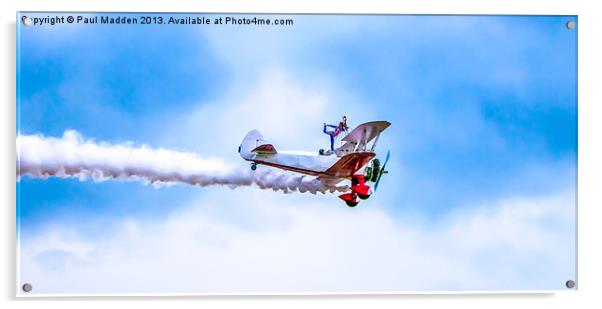 Southport Airshow Wingwalker Acrylic by Paul Madden