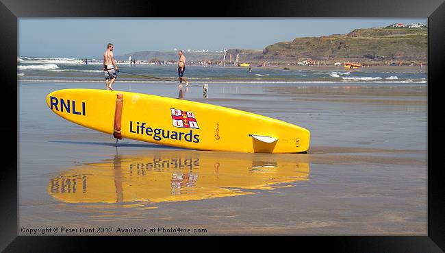 Bude Cornwall Lifeguards Framed Print by Peter F Hunt