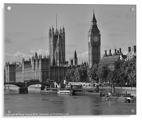Big Ben London Westminster Acrylic by Philip Pound