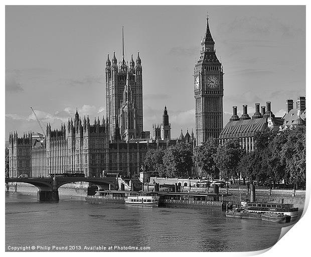 Big Ben London Westminster Print by Philip Pound