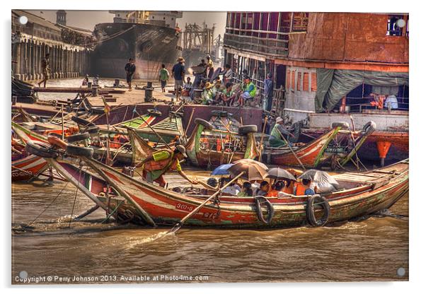 Yangon Port Acrylic by Perry Johnson