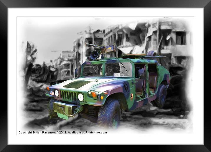 Humvee Framed Mounted Print by Neil Ravenscroft