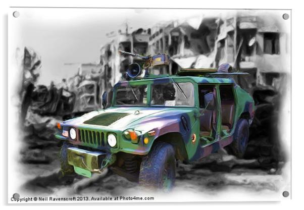 Humvee Acrylic by Neil Ravenscroft