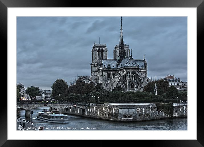 Paris Notre Dame Cathedral Framed Mounted Print by Philip Pound
