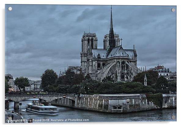 Paris Notre Dame Cathedral Acrylic by Philip Pound