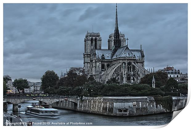 Paris Notre Dame Cathedral Print by Philip Pound