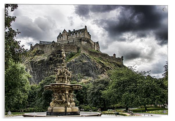 Edinburgh Castle Acrylic by Sam Smith