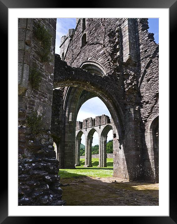 Through the Arches, Llanthony Priory Framed Mounted Print by Hazel Powell