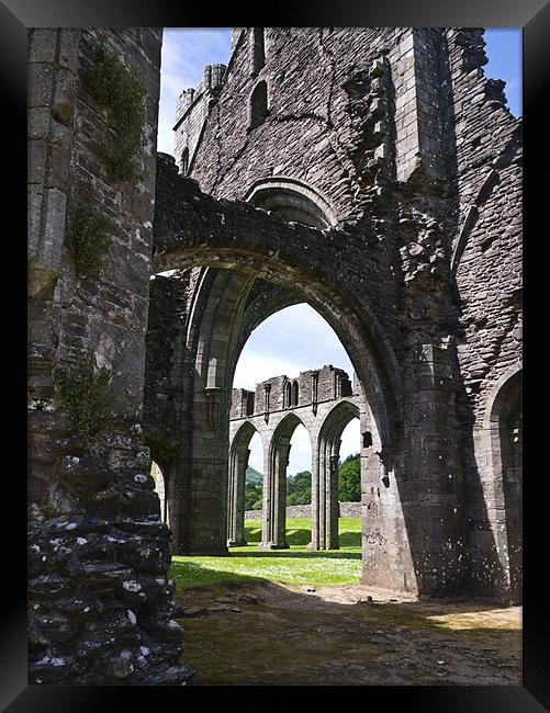 Through the Arches, Llanthony Priory Framed Print by Hazel Powell