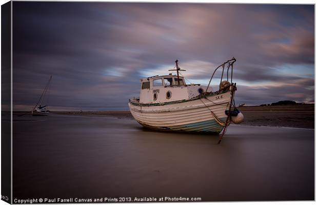 Moored at Meols Canvas Print by Paul Farrell Photography