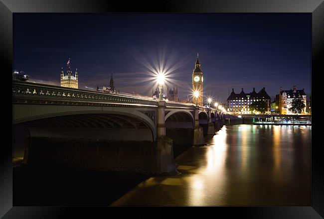 Westminster Bridge at dusk Framed Print by Paul Appleby