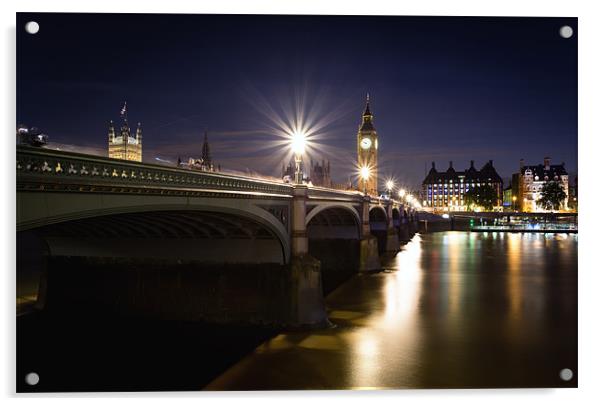 Westminster Bridge at dusk Acrylic by Paul Appleby
