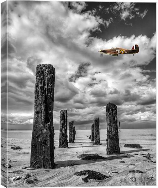 Wood Henge Spitfire YBW Canvas Print by Robert  Radford