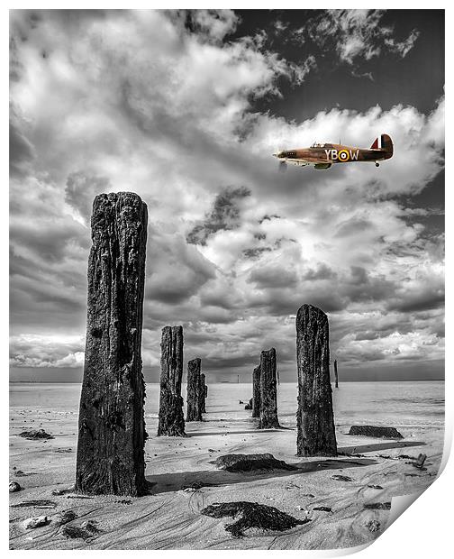 Wood Henge Spitfire YBW Print by Robert  Radford