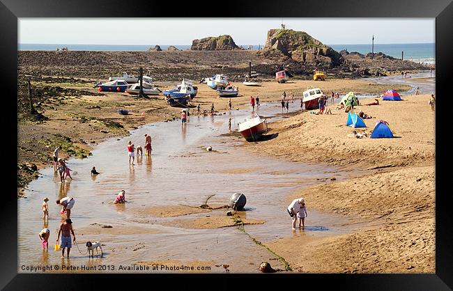 Bude Cornwall Canal Entrance Framed Print by Peter F Hunt