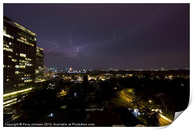 Lightning over KL Print by Perry Johnson