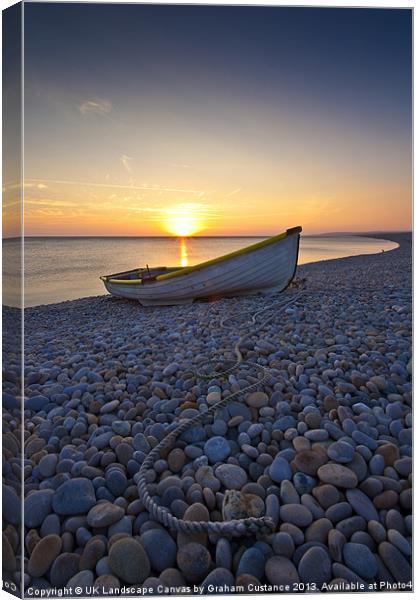 Sunset at the Beach Canvas Print by Graham Custance