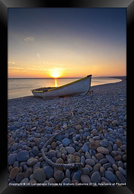 Sunset at the Beach Framed Print by Graham Custance