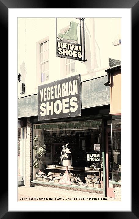 Vegetarian Shoes Framed Mounted Print by Jasna Buncic