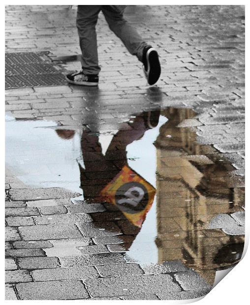 Puddle Reflections Print by HELEN PARKER