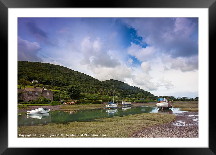High and almost dry Porlock Framed Mounted Print by Steve Hughes