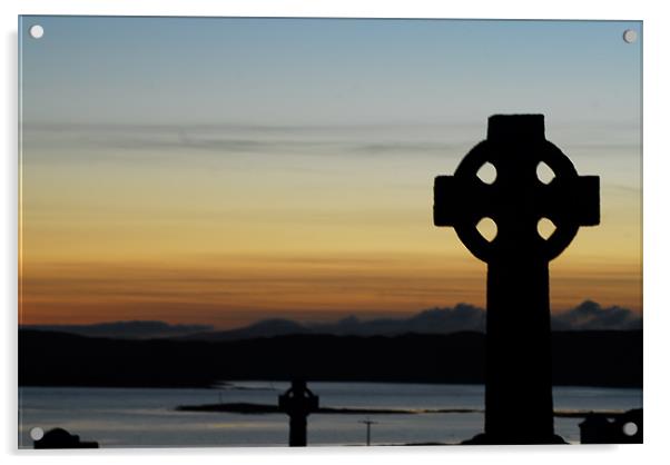 Celtic Cross Sunset Acrylic by Lisa Shotton