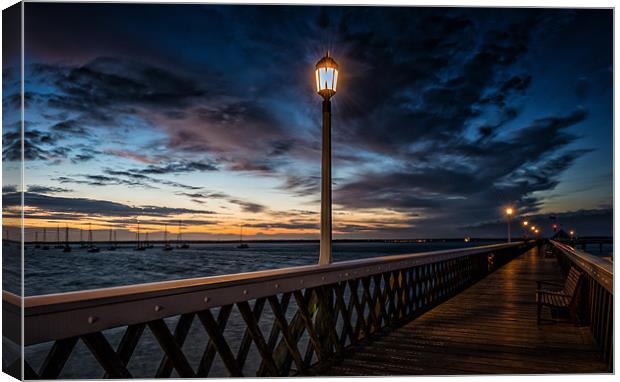 Night-Time at the Pier Canvas Print by Ian Johnston  LRPS