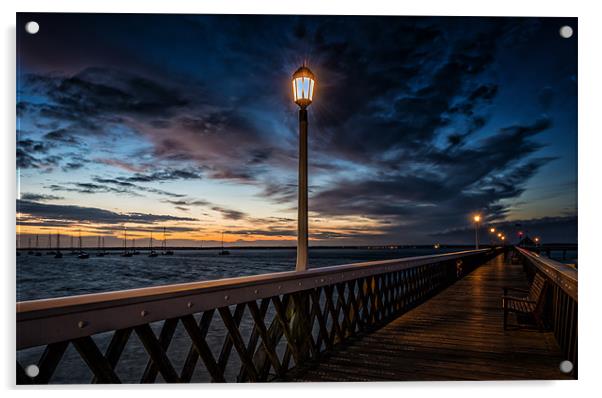 Night-Time at the Pier Acrylic by Ian Johnston  LRPS