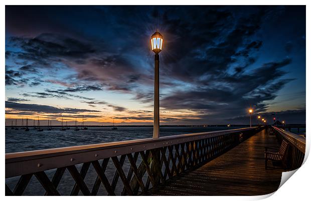 Night-Time at the Pier Print by Ian Johnston  LRPS