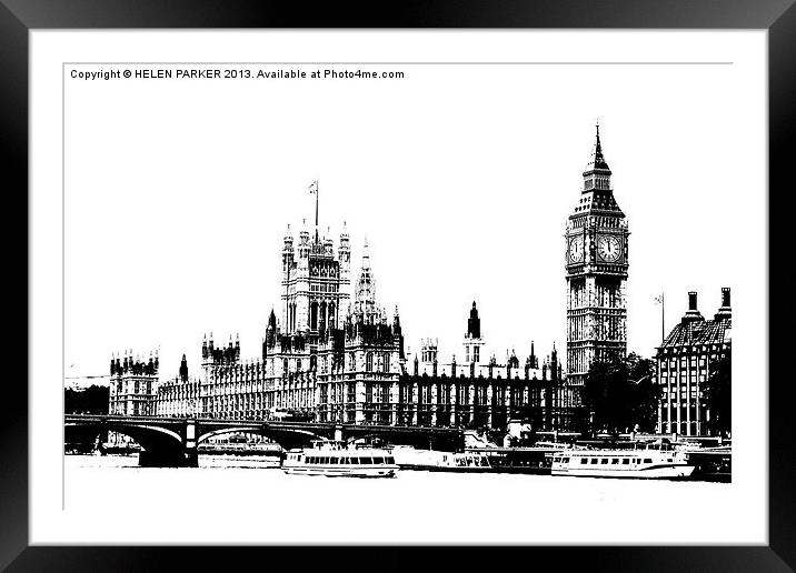 Houses of Parliament Framed Mounted Print by HELEN PARKER